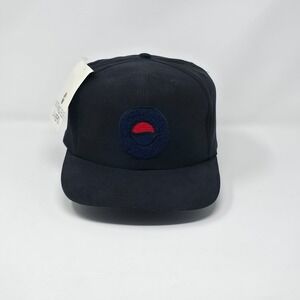 Vintage 1995 PEPSI Retro Snapback Hat Cap‎ 90s Promo Circle Chenille Patch Black